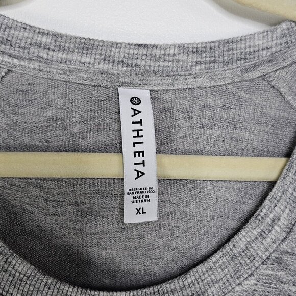 Athleta Womens Beyond Soft Heather Gray Long Sleeve Mindset Sweatshirt XL Top - Picture 6 of 9
